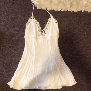 White Halter Neck Dress